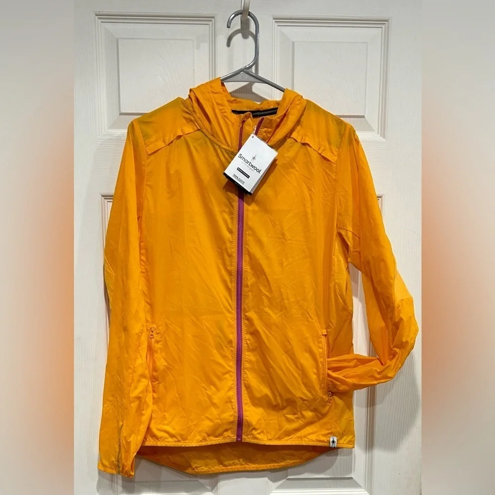 Smartwool Women's Medium Merino Sport Ultralite Hoodie Jacket Yellow Orange NWT - Picture 1 of 7